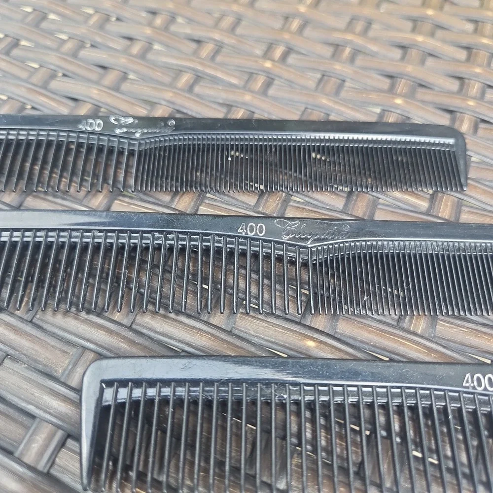 Vintage Black Cleopatra Styling Combs #400 Lot Of Three